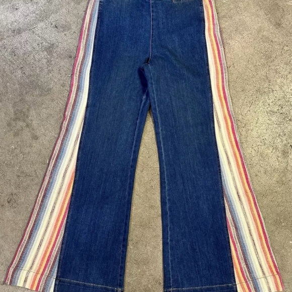 Free People SACRED VALLEY BLANKET PANTS Flare Jeans - Picture 9 of 9